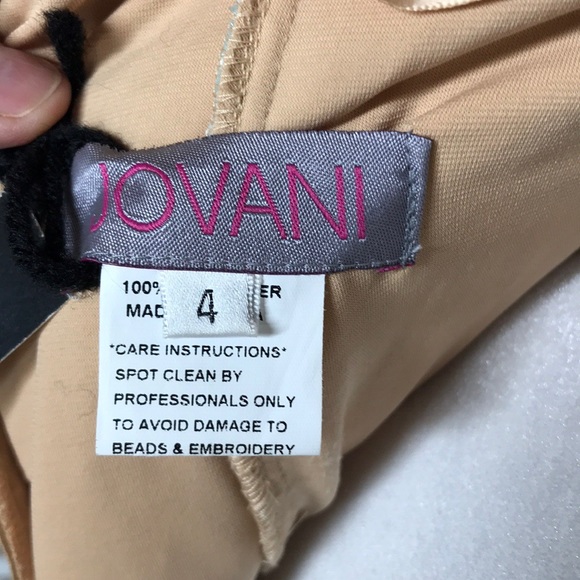 Jovani Lace Green Gold Double Layer Dress - Picture 8 of 12